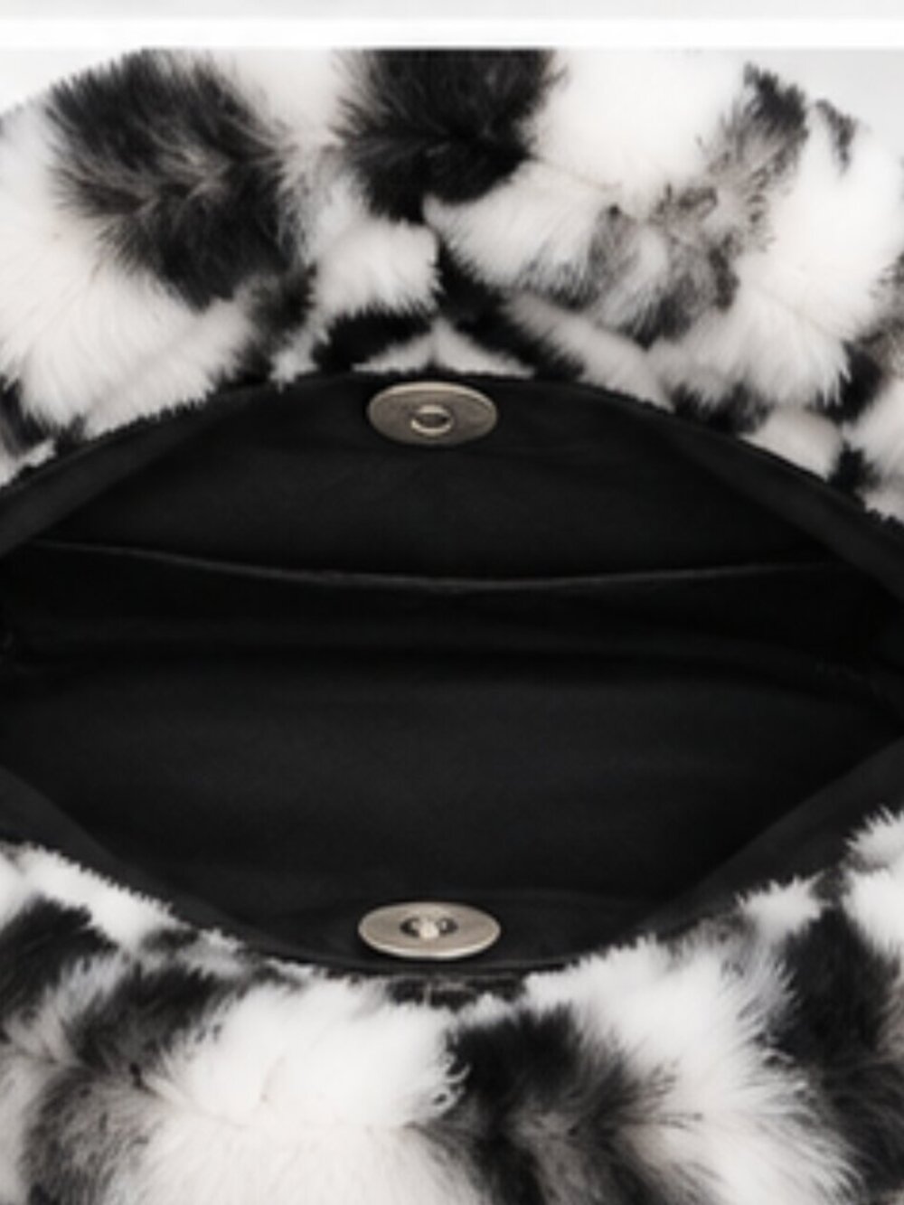 Neiman Marcus Faux Rex Rabbit Zebra Bag - Picture 3 of 4